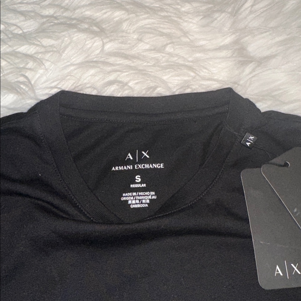 Armani Exchange Black and White Logo Tee - Picture 6 of 6